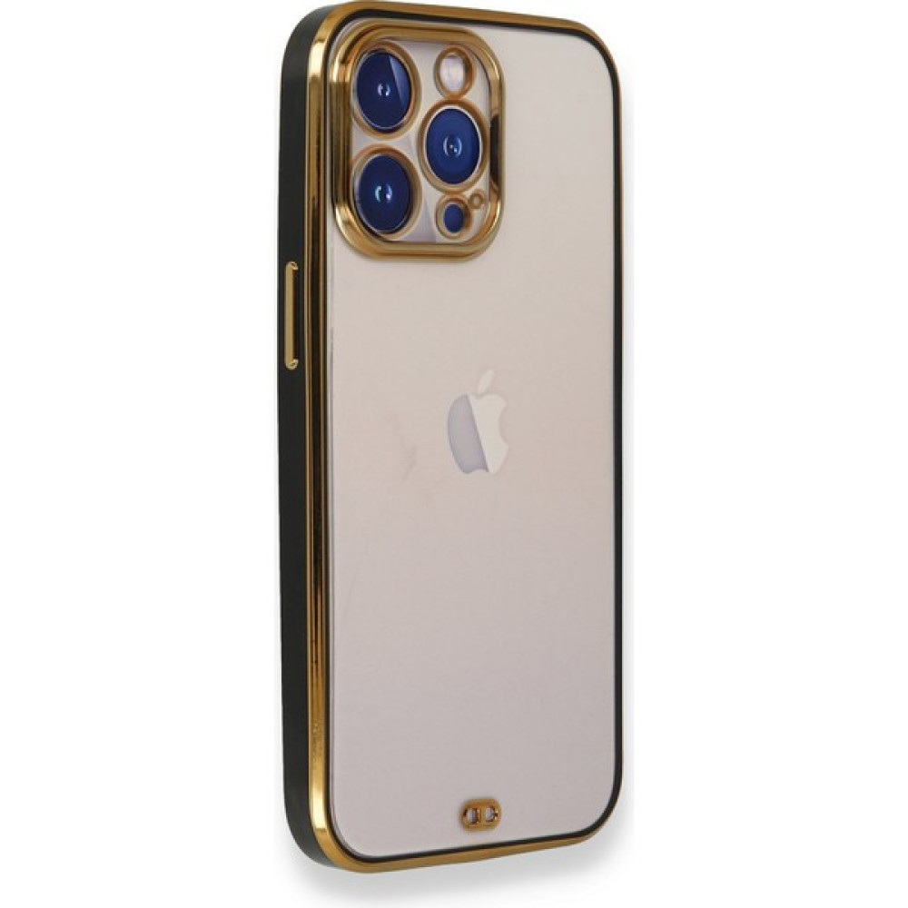 Fitcase iPhone 13 Pro Kılıf Liva Silikon Kapak - Siyah - Gold Cep Telefonu Kılıfı Fiyatı