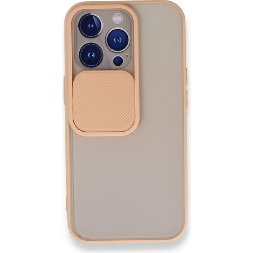 Fitcase iPhone 13 Pro Kılıf Palm Kamera Koruma Kapaklı Silikon - Açık Turuncu Cep Telefonu Kılıfı Fiyatı
