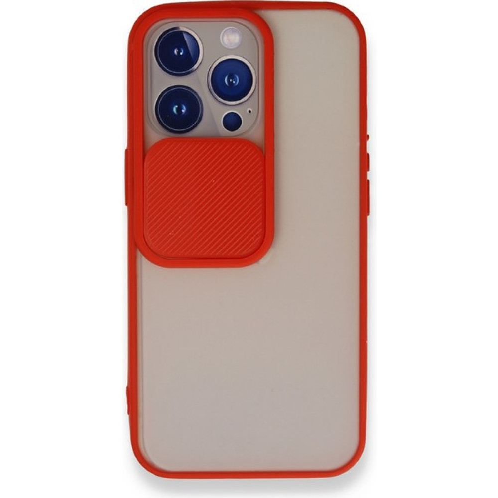 FitCase iPhone 13 Pro Kılıf Palm Kamera Koruma Kapaklı Silikon - Kırmızı Cep Telefonu Kılıfı Fiyatı