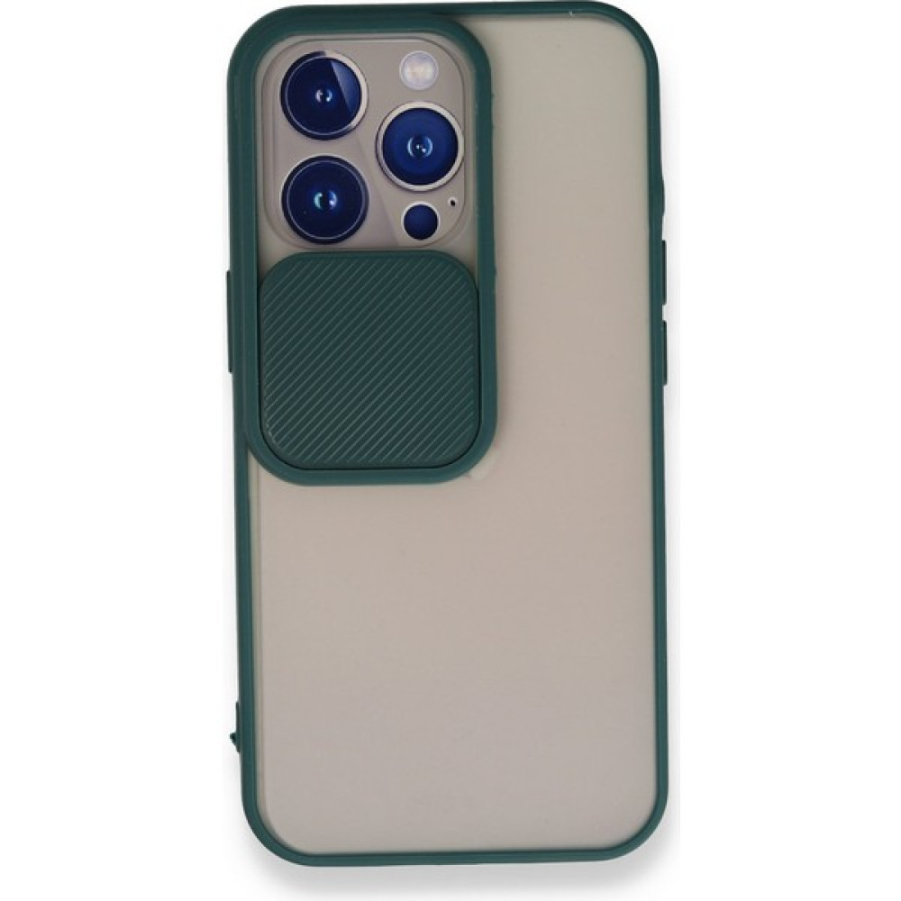Fitcase iPhone 13 Pro Kılıf Palm Kamera Koruma Kapaklı Silikon - Koyu Yeşil Cep Telefonu Kılıfı Fiyatı