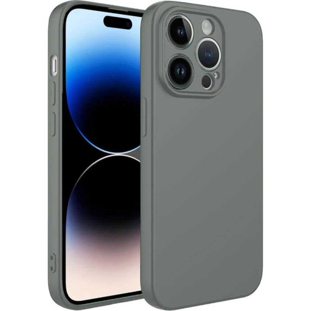 FitCase iPhone 15 Pro Max Kılıf Kamera Korumalı Lansman Silikon Kapak - Gri Cep Telefonu Kılıfı Fiyatı