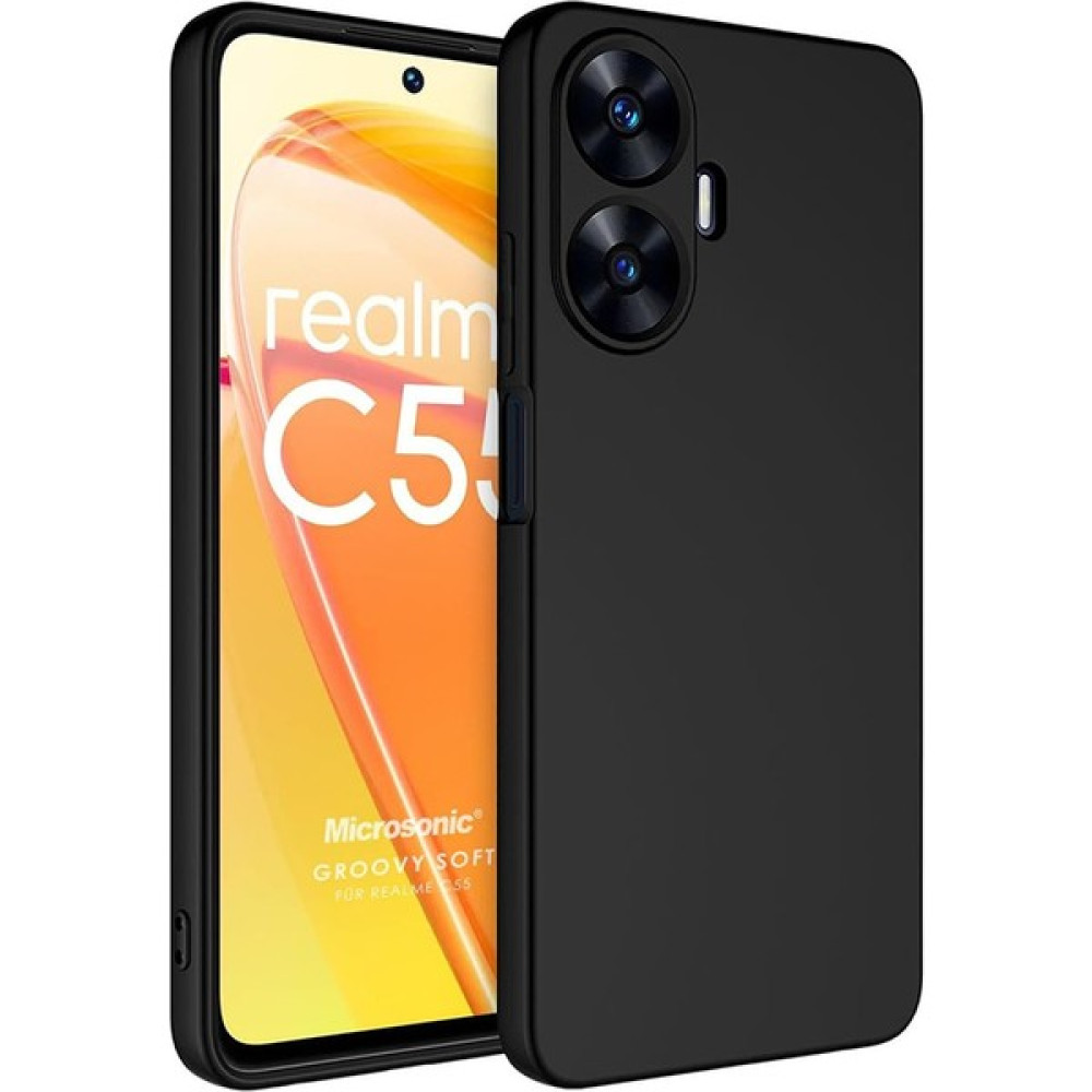 FitCase Realme C55 Kılıf Kamera Korumalı Lansman Silikon Kapak - Siyah Tablet Kılıfı Fiyatı