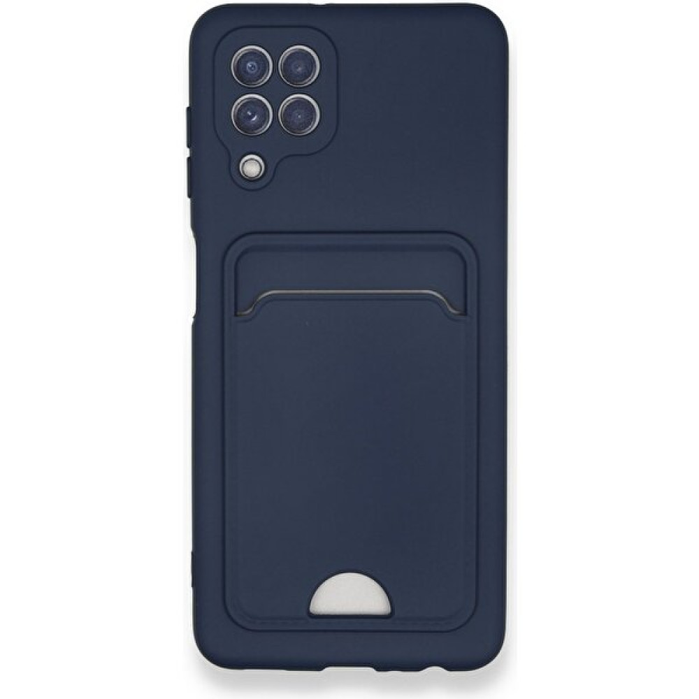 Fitcase Samsung Galaxy A22 Cardy Soft Delikli Kartlık Cepli Silikon Kapak - Lacivert Cep Telefonu Kılıfı Fiyatı