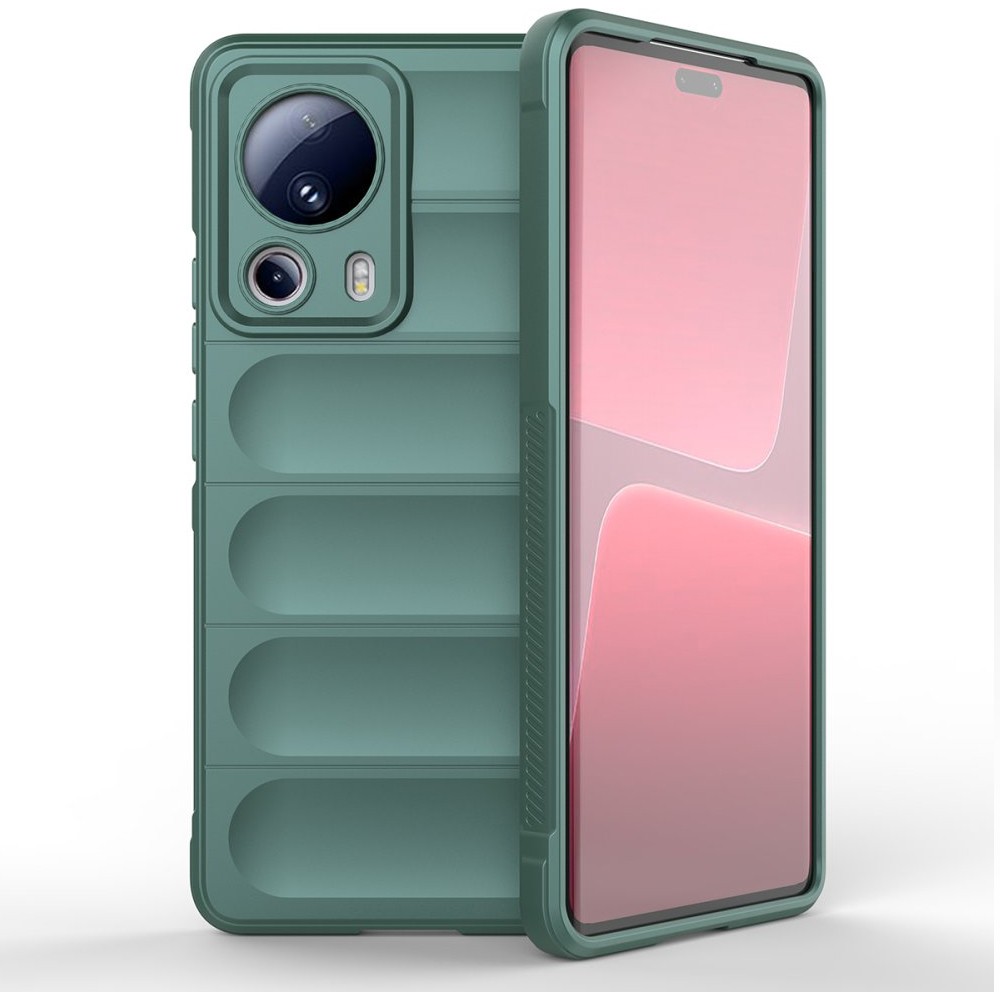 FitCase Xiaomi 13 Lite Kılıf Optimum Lens Çerçeveli Silikon Kapak - Koyu Yeşil Cep Telefonu Kılıfı Fiyatı