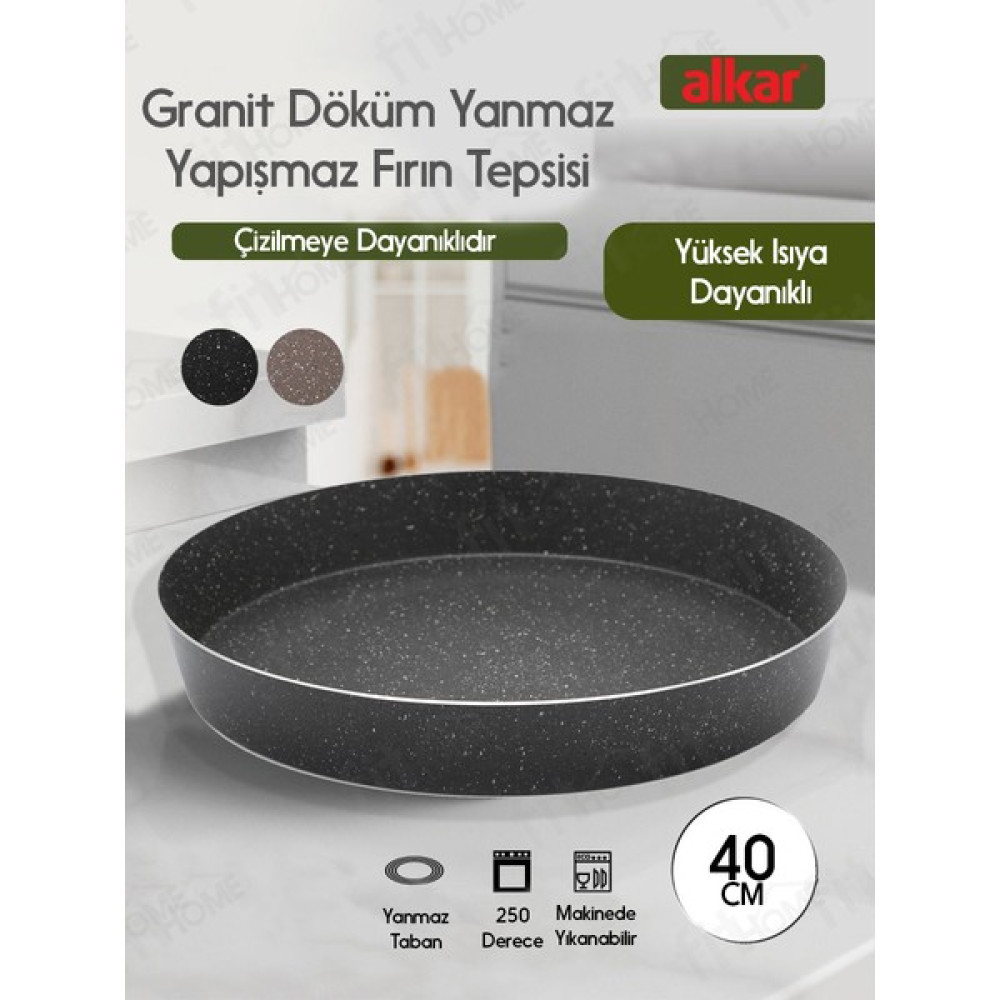 Fithome Granit Döküm Yuvarlak Fırın Tepsi Yanmaz Yapışmaz Yüksek Isıya Dayanıklı Tepsiler / Fırın Kapları Fiyatı