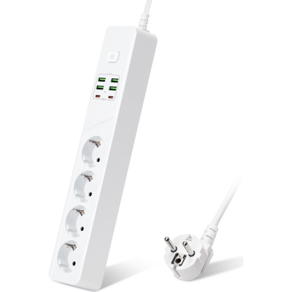 Fithome HP-H02 3000W 4'lü Priz 4 Usd 2 Type-C Girişli 2 Metre Uzatma Kablolu Çoklu Termal Akım Korumalı Priz Prizler Fiyatı