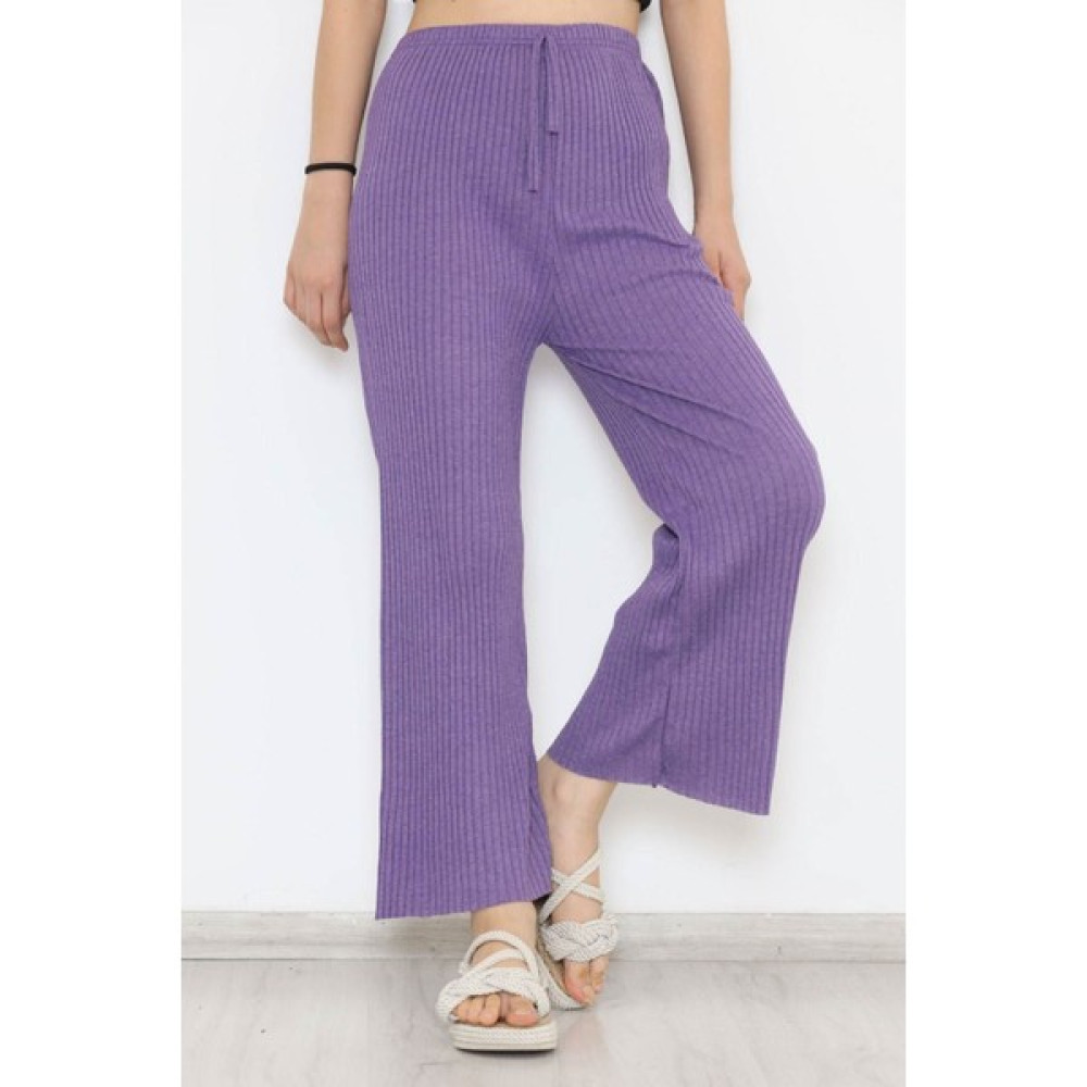 Fitilli Pantolon Mor - 8337.1567. Kadın Pantolon Fiyatı