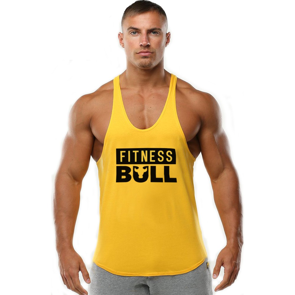 Fitness Bull Gym Tank Top Sporcu Atleti Sarı Diğer Fiyatı