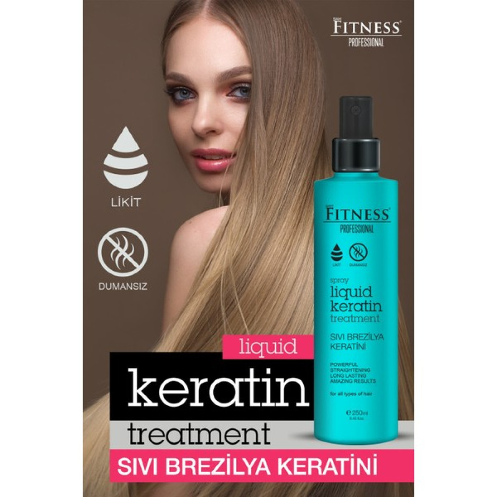 Fitness Professional Brezilya Fönü Sıvı Keratin Bakımı 250 ml Kalıcı Onarıcı ve Saç Düzleştirici Du Saç Bakım Maskeleri & Serumlar & Spreyler Fiyatı