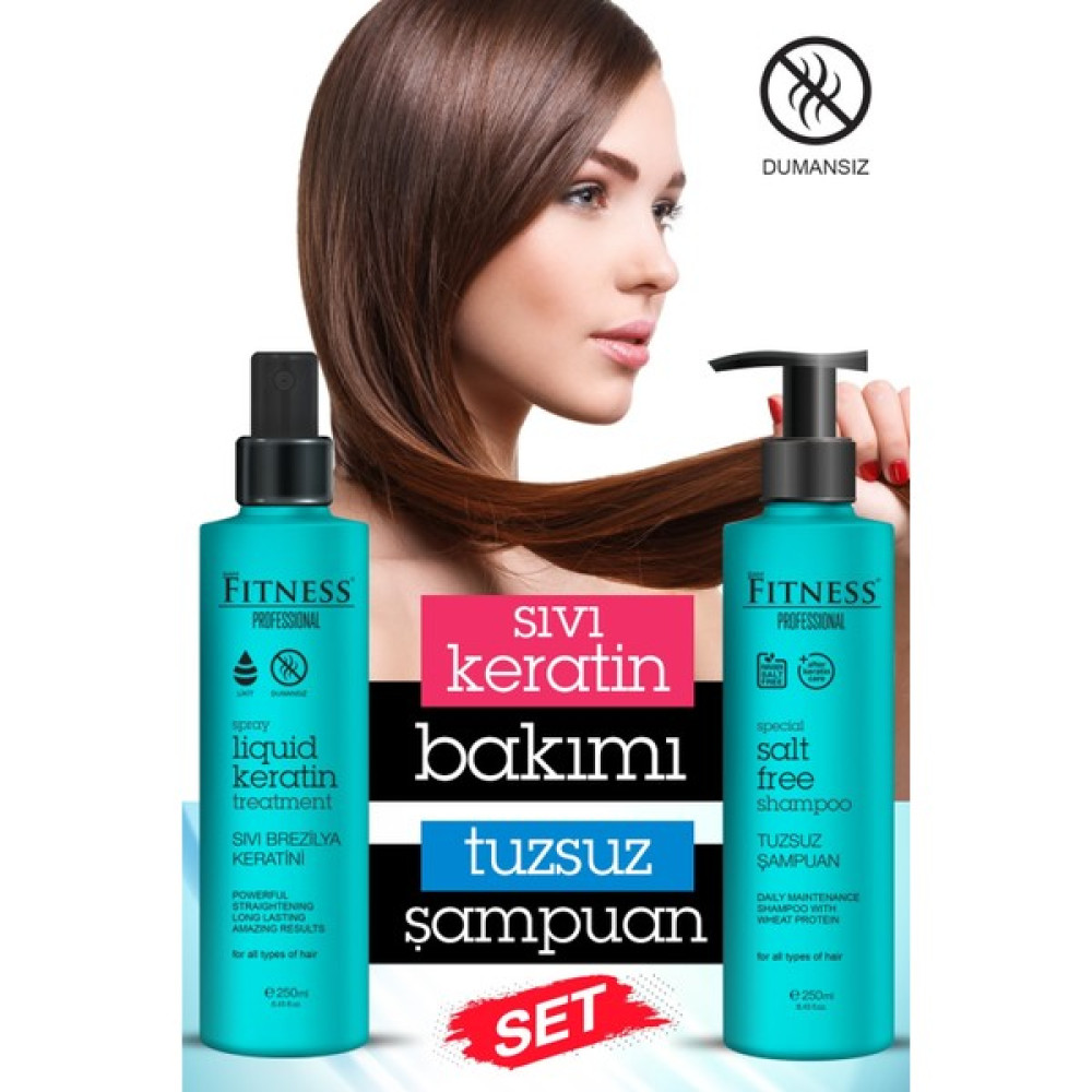 Fitness Professional Brezilya Fönü Sıvı Keratin Bakımı Kalıcı Dumansız & Parabensiz Buğday Proteinl - 1 Saç Bakım Maskeleri & Serumlar & Spreyler Fiyatı