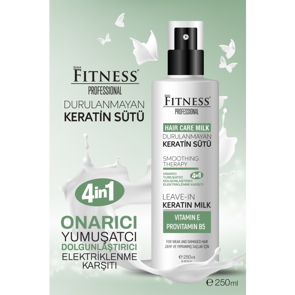 Fitness Professional Durulanmayan Keratin Sütü 250 ml Onarıcı Dolgunlaştırıcı Vitamin E Provitamin B5 Saç Bakım Sütü Şampuan ve Saç Kremi Fiyatı