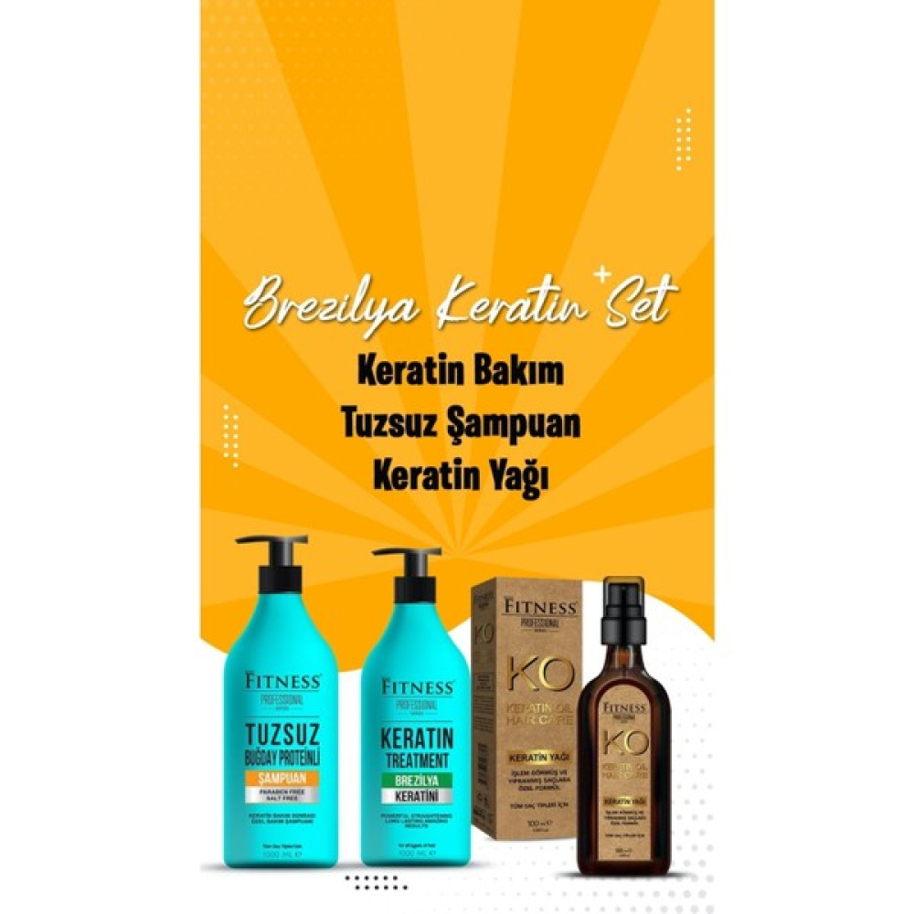 Fitness Professional Saç Düzleştirici Keratin Bakımı + Tuzsuz Şampuan + Keratin Yağı - yok Şampuan ve Saç Kremi Fiyatı