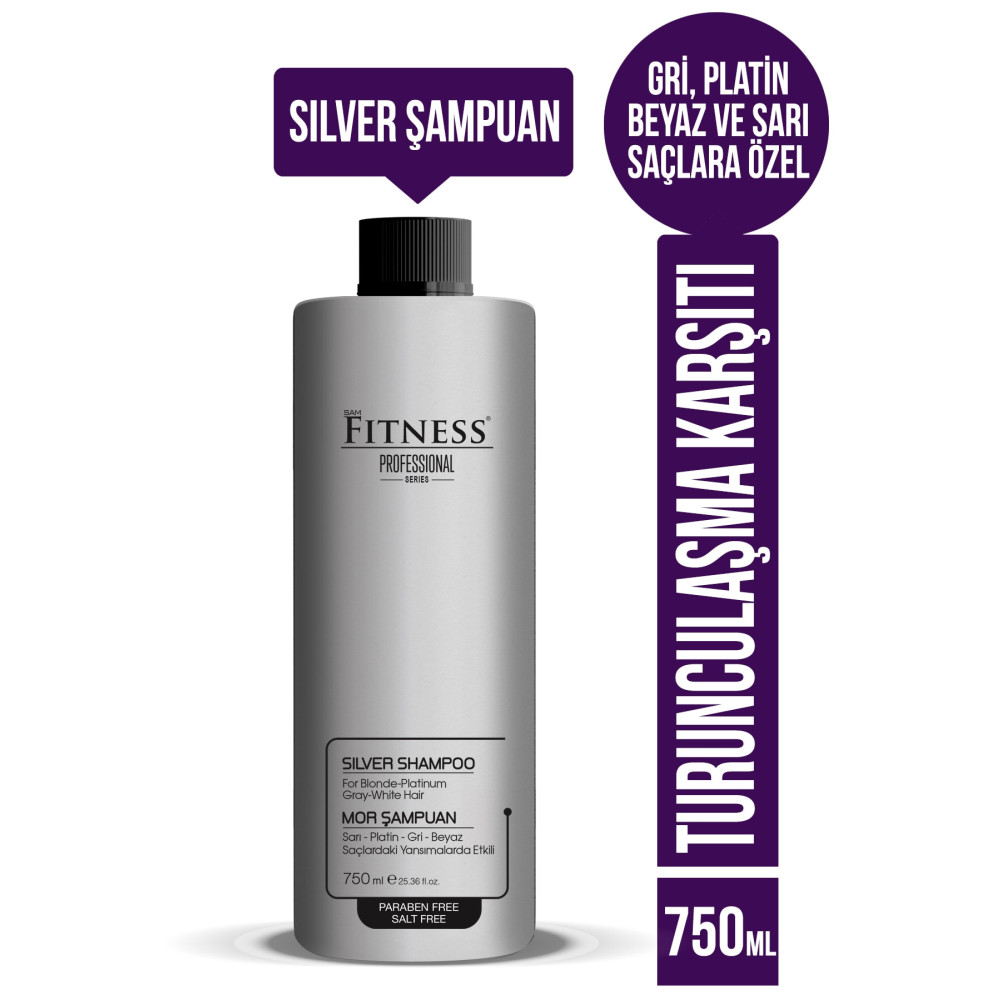 Fitness Professional Silver Mor Şampuan Gri Beyaz Platin Sarı Saçlara Uygun 750 ml Şampuan ve Saç Kremi Fiyatı