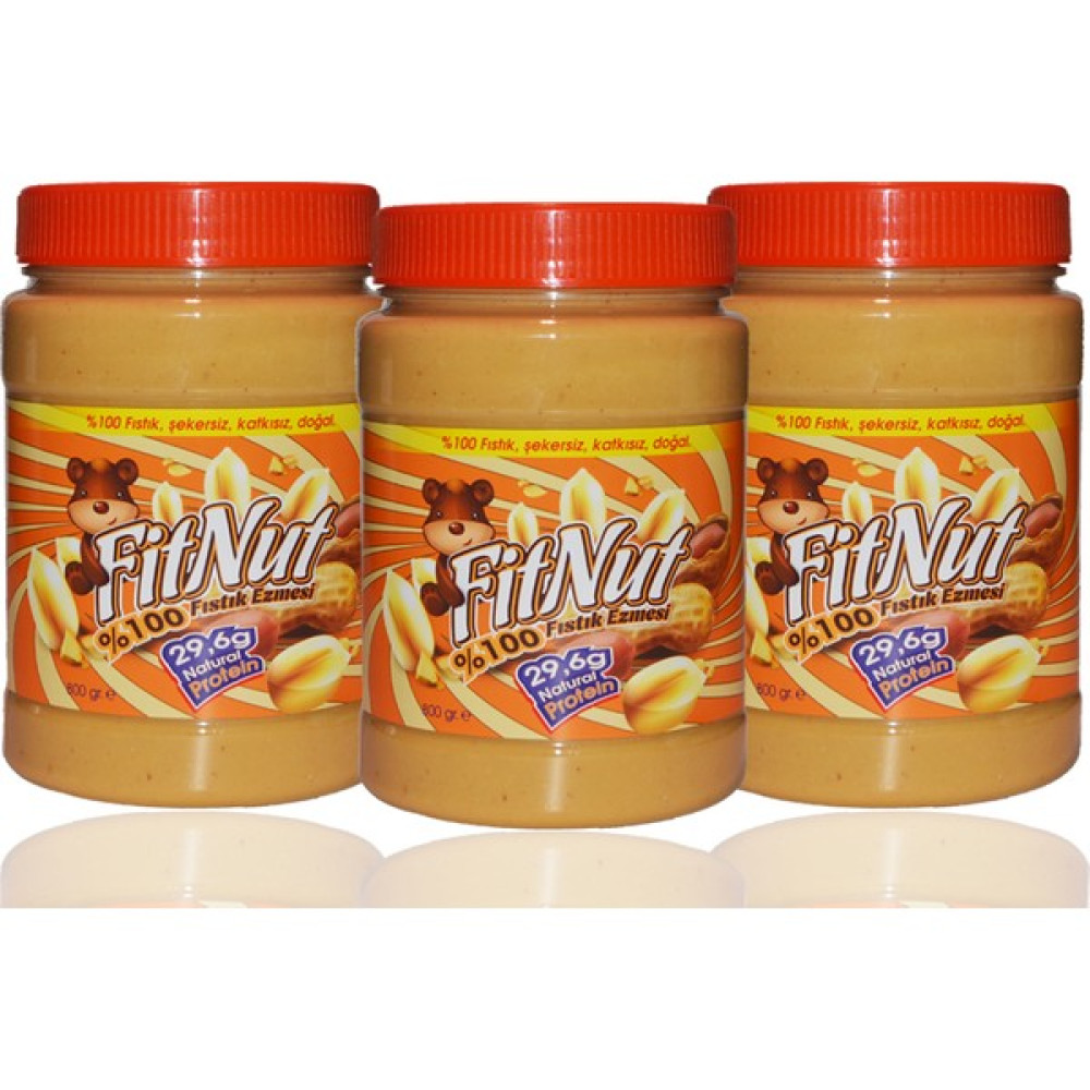 Fitnut Doğal Fıstık Ezmesi - ( 3 Adet 800 gr-Büyük Boy) Diğer Fiyatı