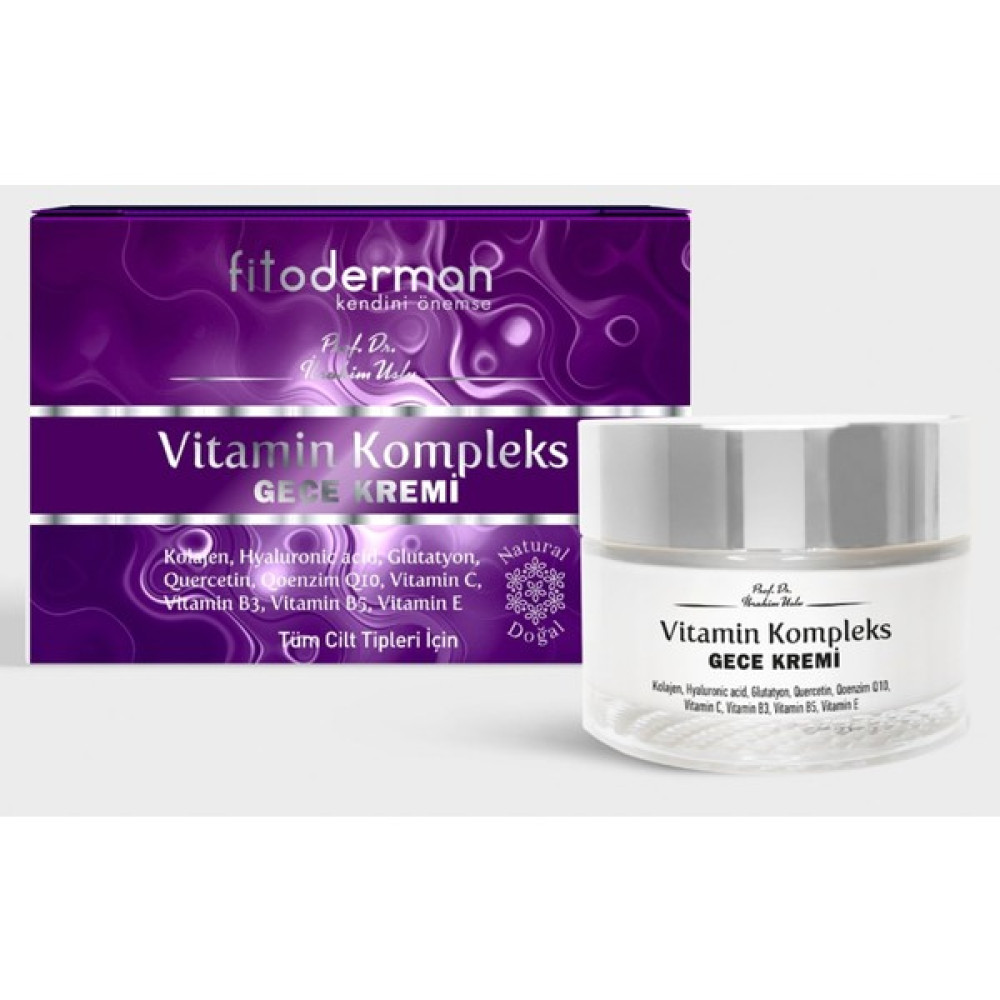 Fito Derman Fitoderman Hyaluronic Acid Glutatyon Quercetin Qoenzim Q10 Vitamin (E, B3 Ve B5, C) Yoğun Nemlendirci Yüz Kompleks Gece Kremi Gece Kremleri Fiyatı