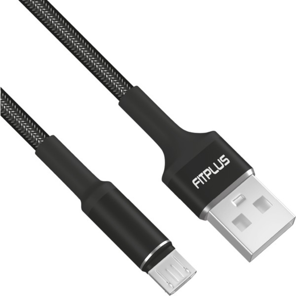 Fitplus Round RS-101 Micro USB Data/şarj Kablosu 3A 1mt Örgü - Siyah Cep Telefonu Kablosu Fiyatı