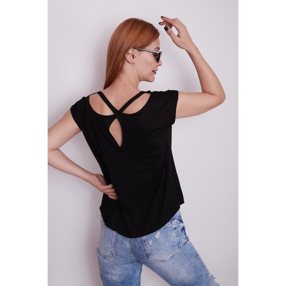 Fitruka Kadın Sırtı Çapraz Detaylı T-Shirt Bayan T-shirt Fiyatı