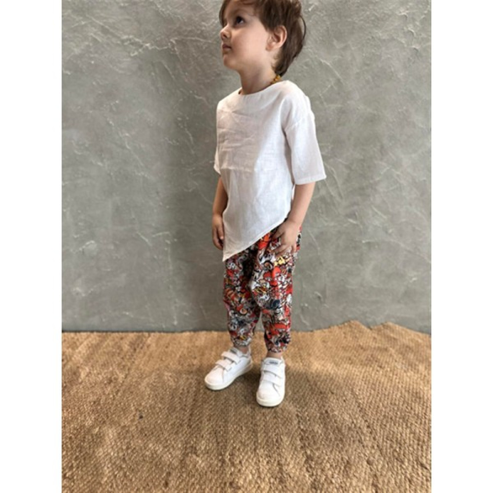 Fittingroom %100 Keten Unisex T-Shirt Erkek Çocuk T-shirt Fiyatı