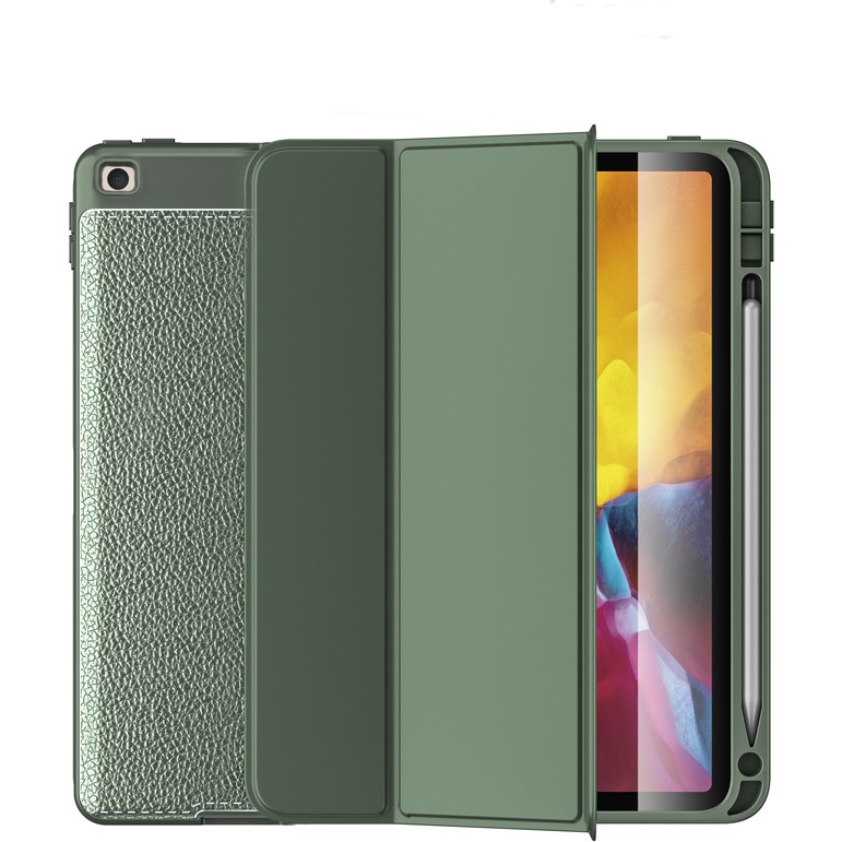 Five-E Apple iPad Air 3 10.2 Inc Yatay Standlı Kalemlikli Uyku Modlu Leather Smart Kılıf ve Ekran Koruyucu A2152 A2123 A2153 A2154 - Haki Tablet Kılıfı Fiyatı