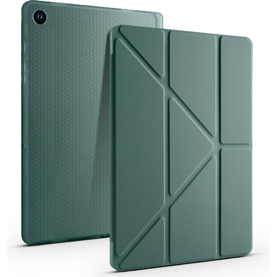 Five-E Samsung Galaxy Tab A8 X200 (10.5 Inc) Uyumlu Yatay ve Dikey Standlı Antişok Köşe Korumalı Kalemlikli Origami Slikon Kılıf - Haki Tablet Kılıfı Fiyatı