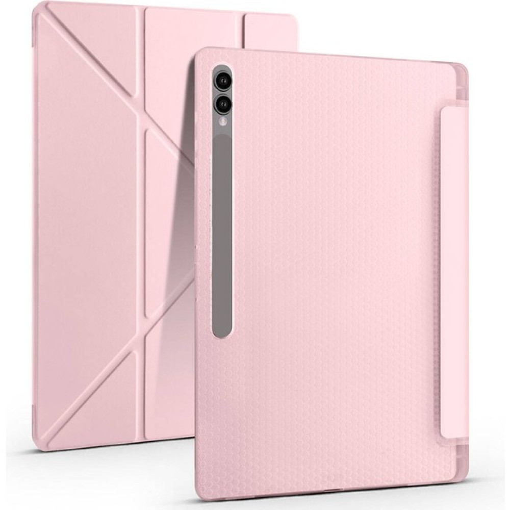 Five-E Samsung Galaxy Tab S7 Plus 2020 Yatay ve Dikey Standlı Antişok Köşe Korumalı Kalemlikli Origami Slikon Kılıf ve Ekran Koruyucu Sm- T970 T975 T976 T978 - Rose Gold Oto Boyaları Fiyatı