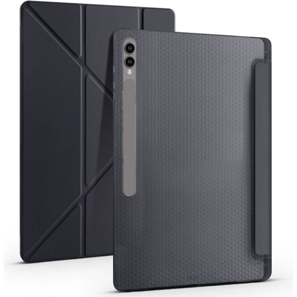 Five-E Samsung Galaxy Tab S7 Plus 2020 Yatay ve Dikey Standlı Antişok Köşe Korumalı Kalemlikli Origami Slikon Kılıf ve Ekran Koruyucu Sm- T970 T975 T976 T978 - Siyah Oto Boyaları Fiyatı