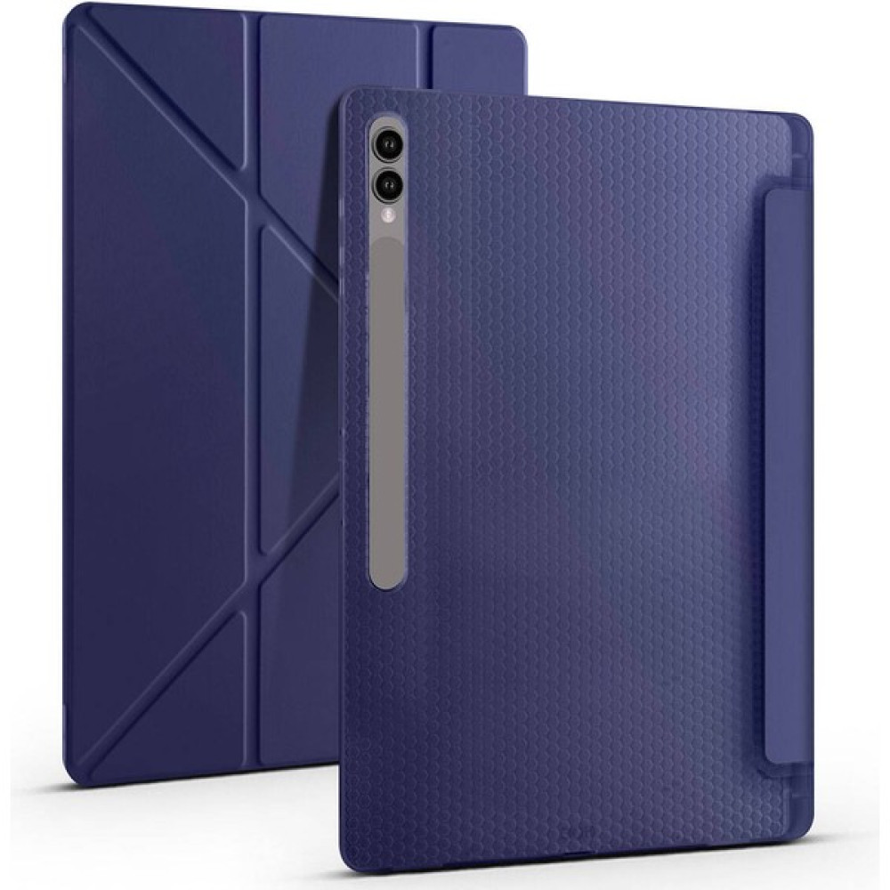 Five-E Samsung Galaxy Tab S9 Plus 2023 Yatay ve Dikey Standlı Antişok Köşe Korumalı Kalemlikli Origami Slikon Kılıf ve Ekran Koruyucu Sm- X810 X818 X816 - Lacivert Oto Boyaları Fiyatı