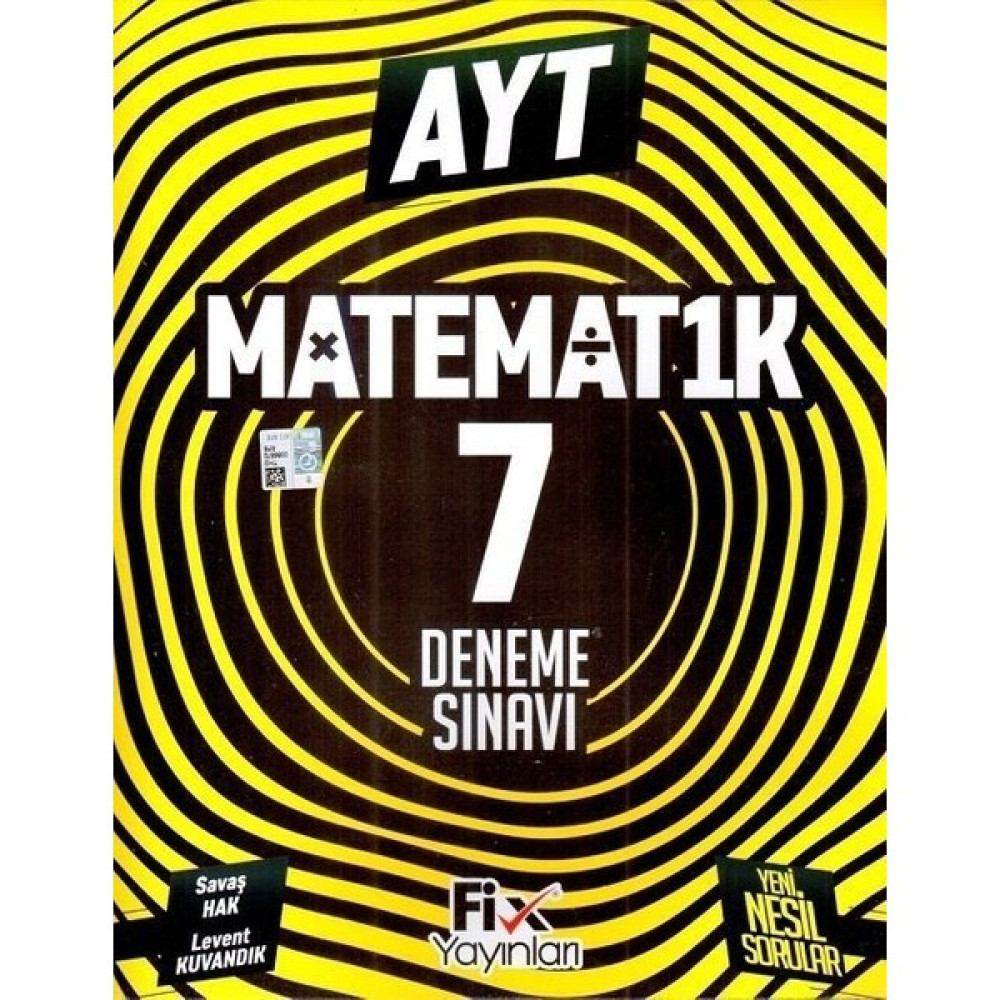 Fix Yayınları Yks Ayt Matematik 7 Deneme Fix Yayınları Temel Yeterlilik Testi (TYT) Fiyatı
