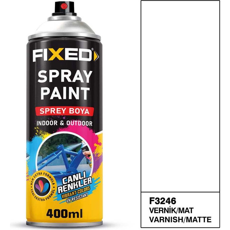 Fixed Akrilik Mat Vernik Sprey 400 ml Şeffaf Koruyucu Vernik Diğer Fiyatı