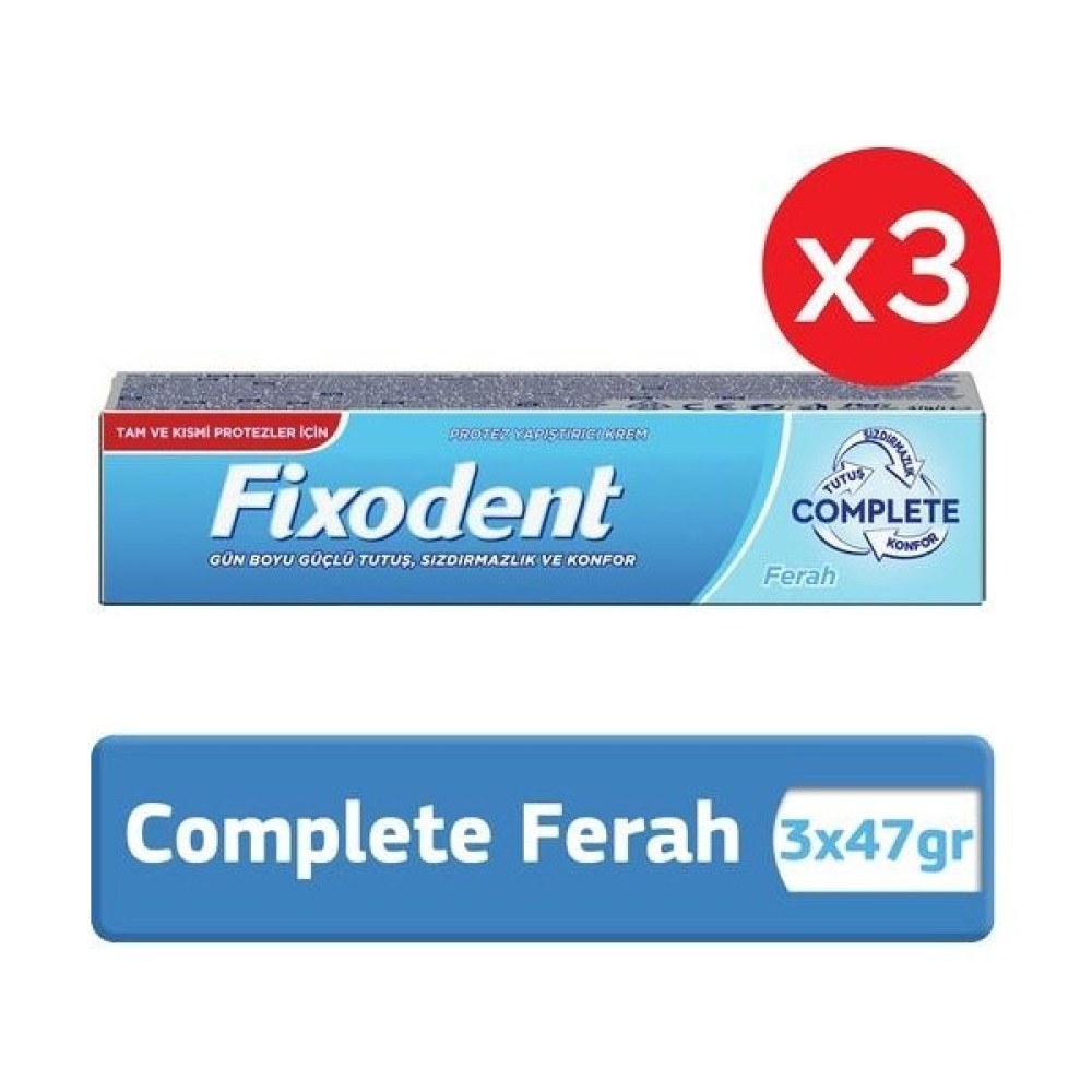 Fixodent Complete Natural Krem 47 gr x 3 Adet Diş Beyazlatıcılar Fiyatı