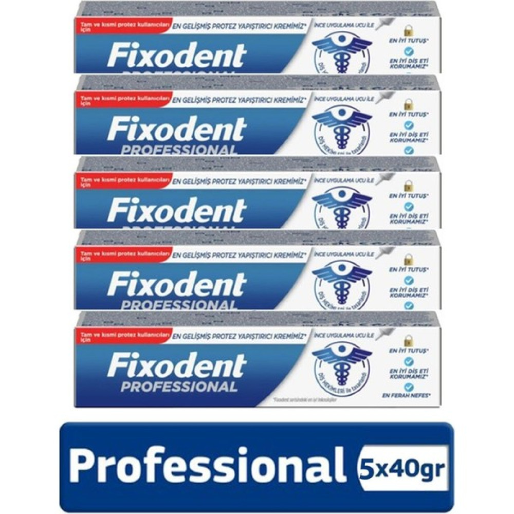 Fixodent Diş Protez Yapıştırıcı Krem Professional 40 gr X5 Diş Beyazlatıcılar Fiyatı