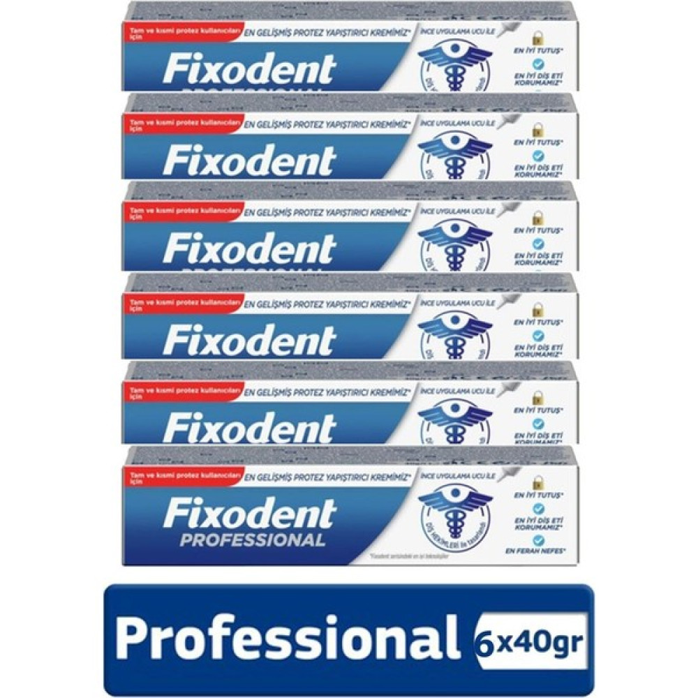 Fixodent Professional Diş Protez Yapıştırıcı Krem 40GR x 6 Diş Beyazlatıcılar Fiyatı
