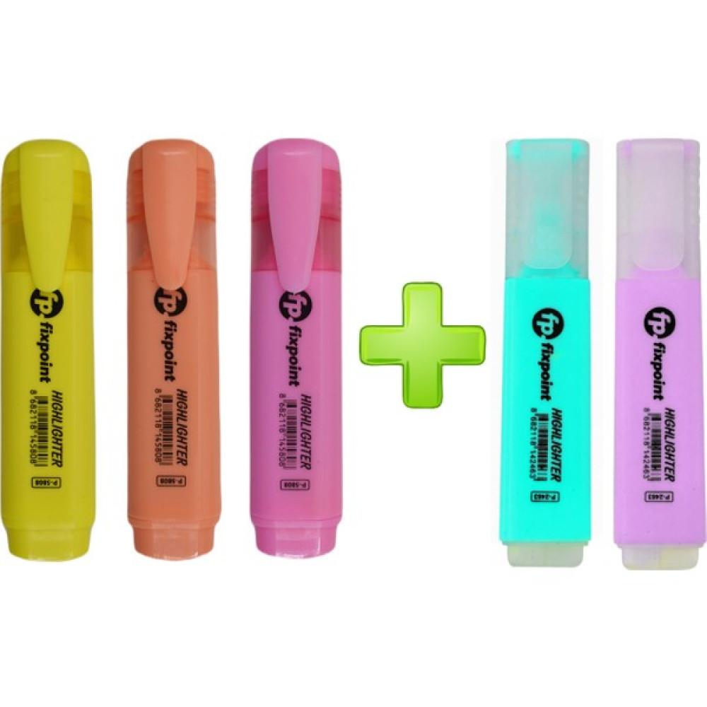 Fixpoint Fosforlu Kalem Pastel 5'li Set (P5808-P2463) Fosforlu Kalem Fiyatı