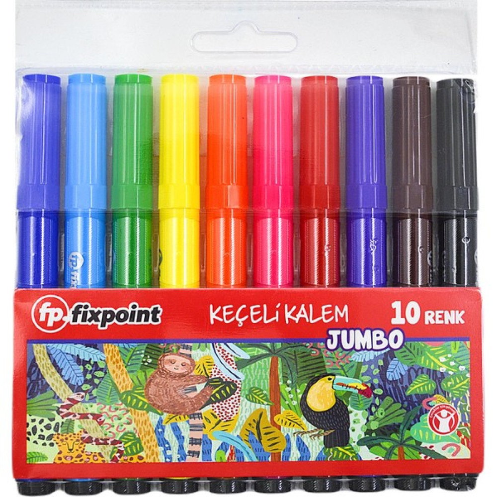 Fixpoint Jumbo Keçeli Kalem 10 Renk ( P-5365 ) Keçe Uçlu Kalem Fiyatı