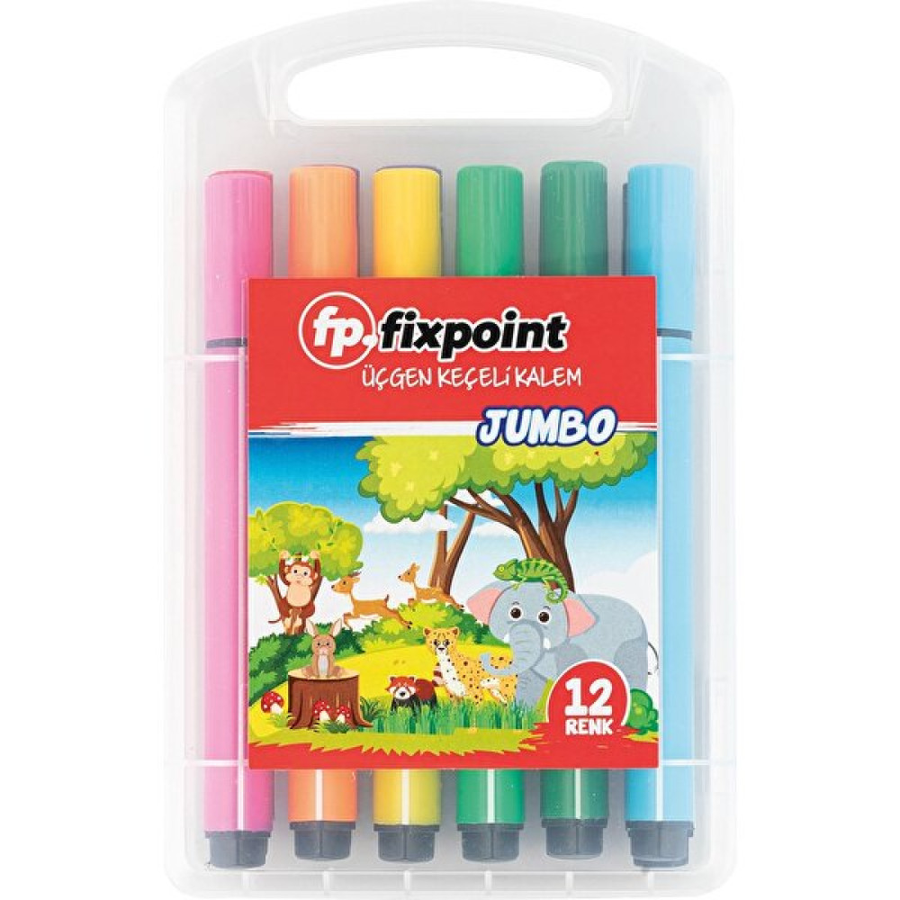 Fixpoint Keçeli Kalem Pvckutuüçgen Jumbo 12LI Fi x point 5563 Keçe Uçlu Kalem Fiyatı