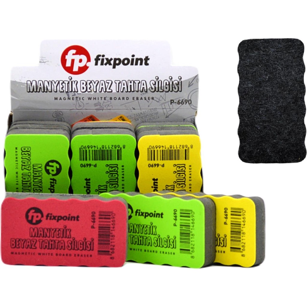 Fixpoint Mıknatıslı Tahta Silgisi P-6690 3 Adet Ergonomik Eva Gövde Leke Bırakmaz Renkli Silgi Fiyatı