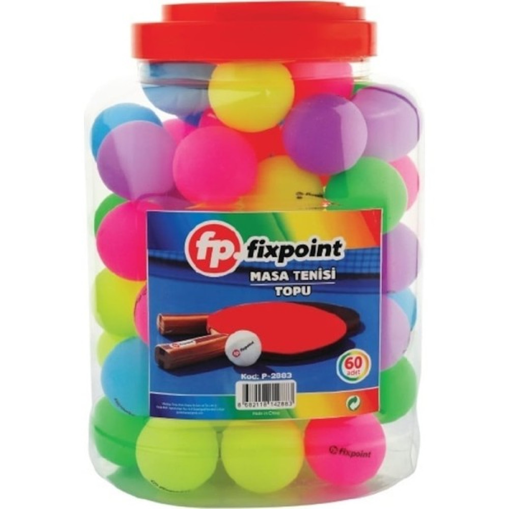 Fixpoint P-2883 Renkli Masa Tenisi Topu - 60'lı Paket Toplar Fiyatı