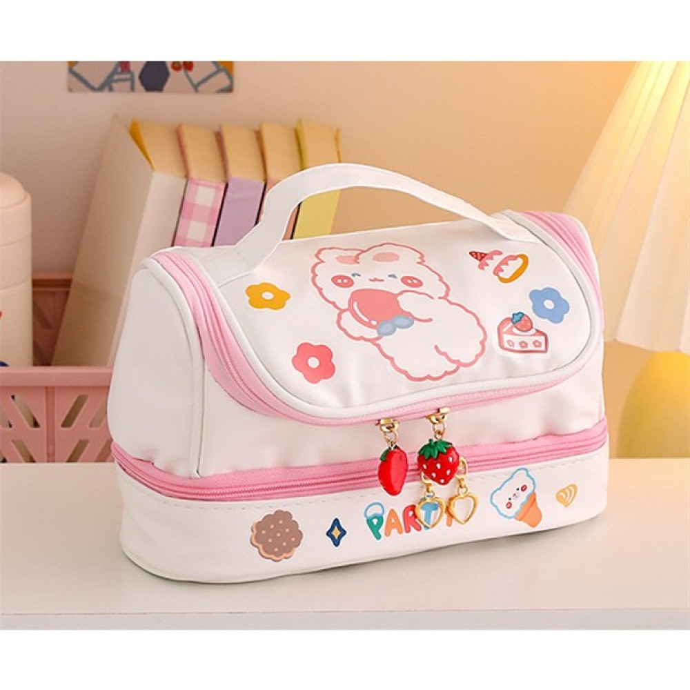 FIY 21 x 13 x 9.5 cm. Fermuarlı Desenli Kalem Kutusu - Pembe (Yurt Dışından) - 21 x 13 x 9.5 cm Kalemlik (Kalem Kutusu) Fiyatı