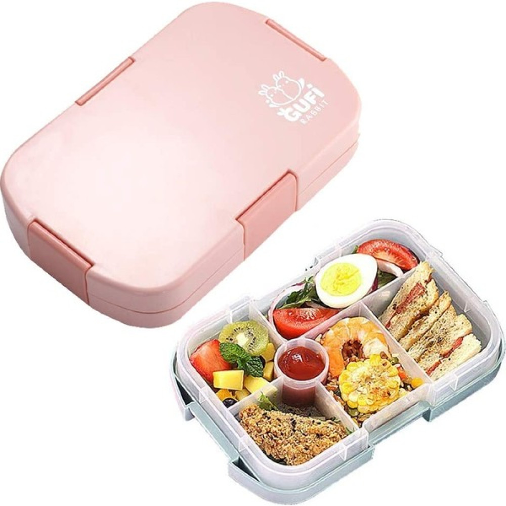 FIY Sefer Tası Öğle Yemeği Kutusu 6 Bölmeli Bento Kutuları Mikrodalgaya Uygun Gıda Saklama Kabı 920 ml. (Yurt Dışından) - Pembe Saklama Kapları Fiyatı