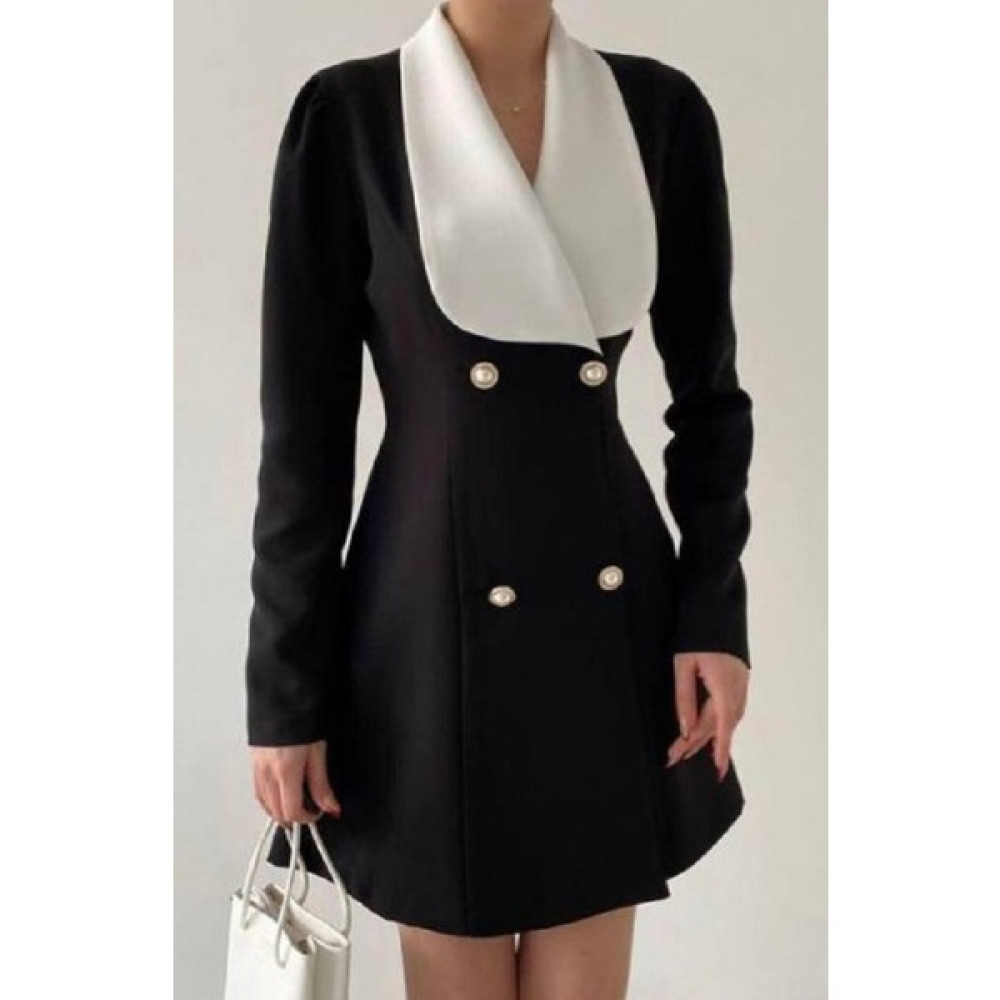 Fiyonque Vintage Stil, Ceket Yaka Elbise Elbise Fiyatı