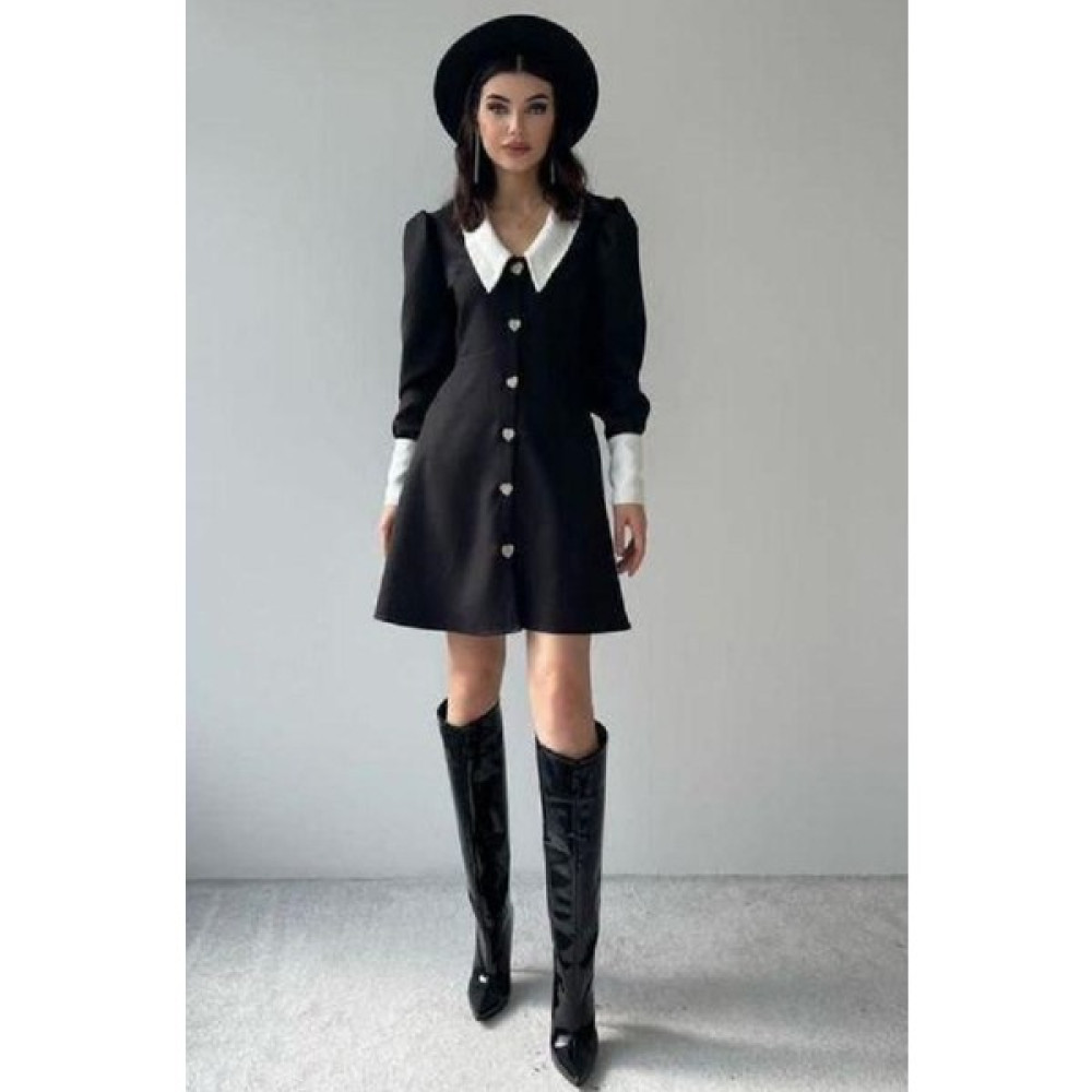 Fiyonque Vintage Stil, Geniş Yaka Elbise Elbise Fiyatı