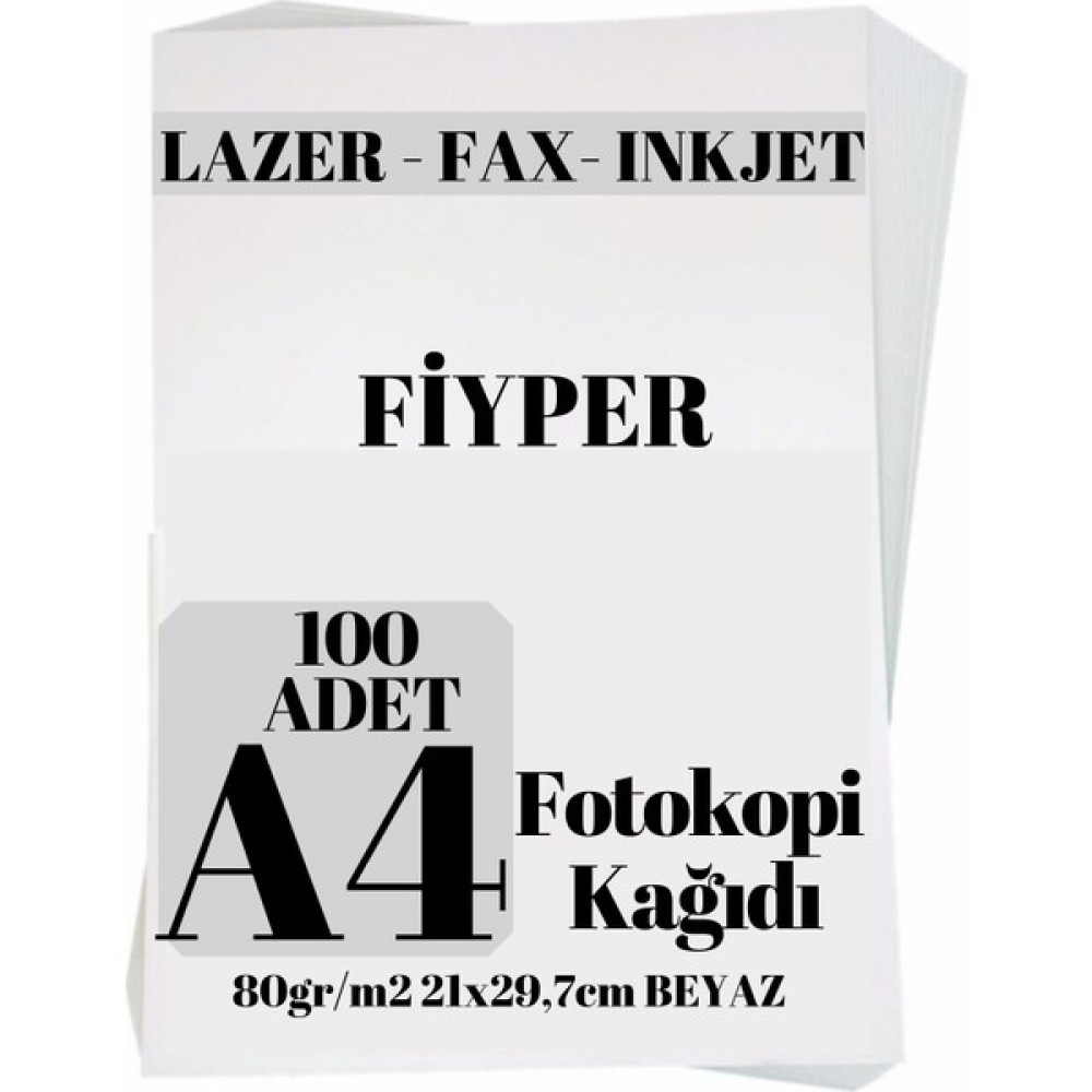Fiyper A4 Fotokopi Kağıdı 80GR - 100'LÜ Fotokopi Kağıdı Fiyatı