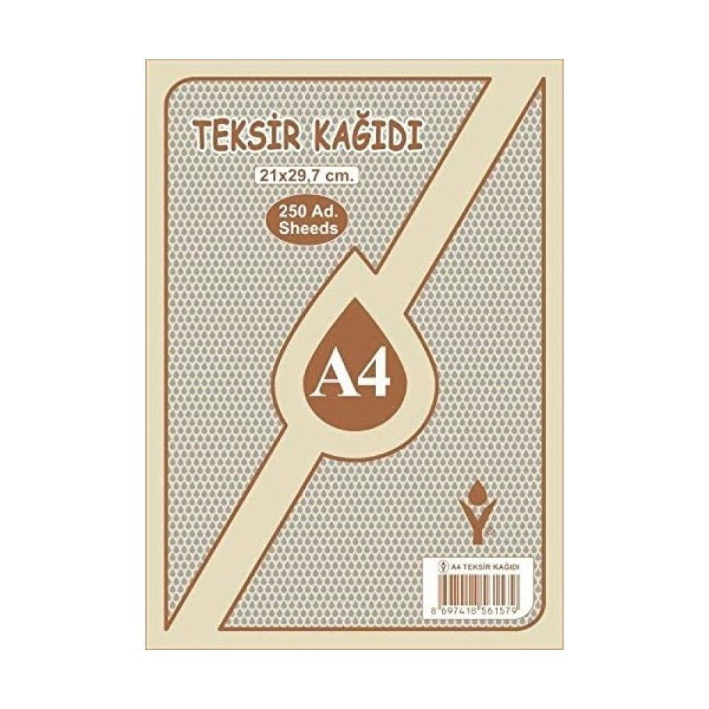 Fiyper Teksir Kağıdı 54 Gr. 205 x 285 mm 250'LI Yardımcı Malzeme Fiyatı