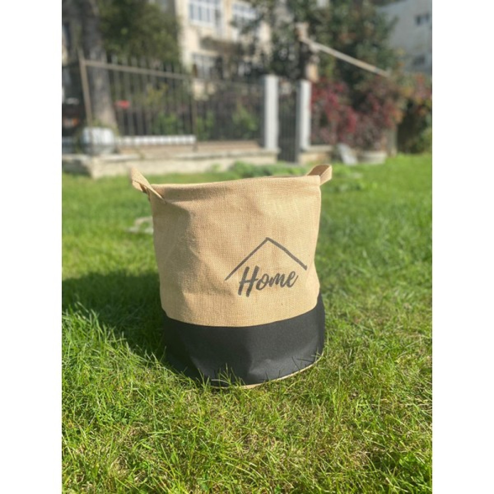 Fiza Jüt Katlanır Oval Çamaşır Sepeti 36*40 - Bej Sepet Fiyatı