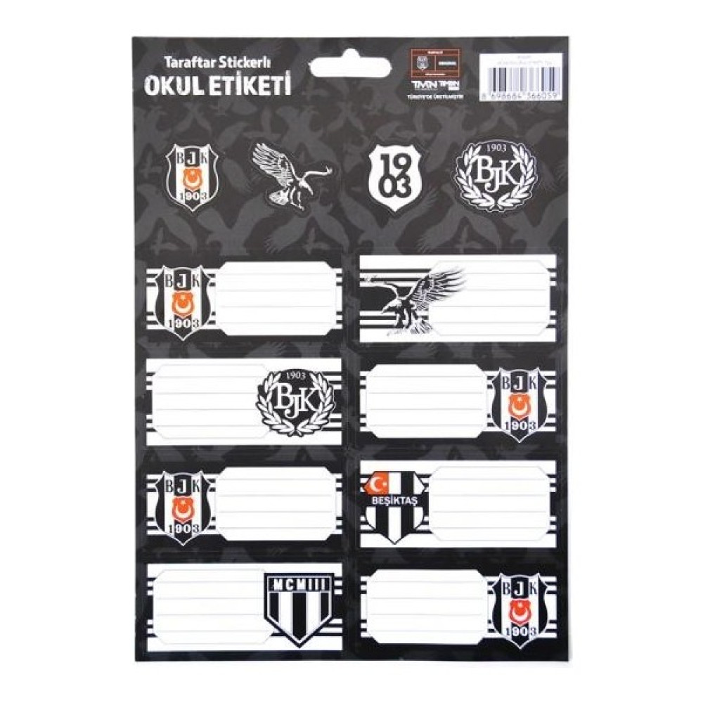 FKM Beşiktaş Lisanslı Stickers + Okul Etiketi 3 Yaprak Etiket Fiyatı