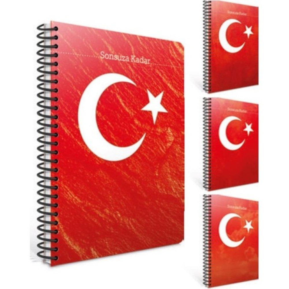 FKM Gıpta Türk Bayrağı Kapaklı Sonsuza Kadar Defter 80 Yaprak Çizgili Spiralli Not Defteri & Bloknot Fiyatı