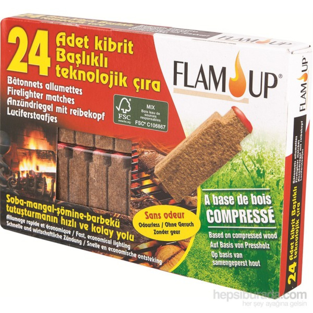 Flam Up Kibrit Başlıklı Teknolojik Çıra 24'Lü Mangal & Barbekü Malzemeleri Fiyatı