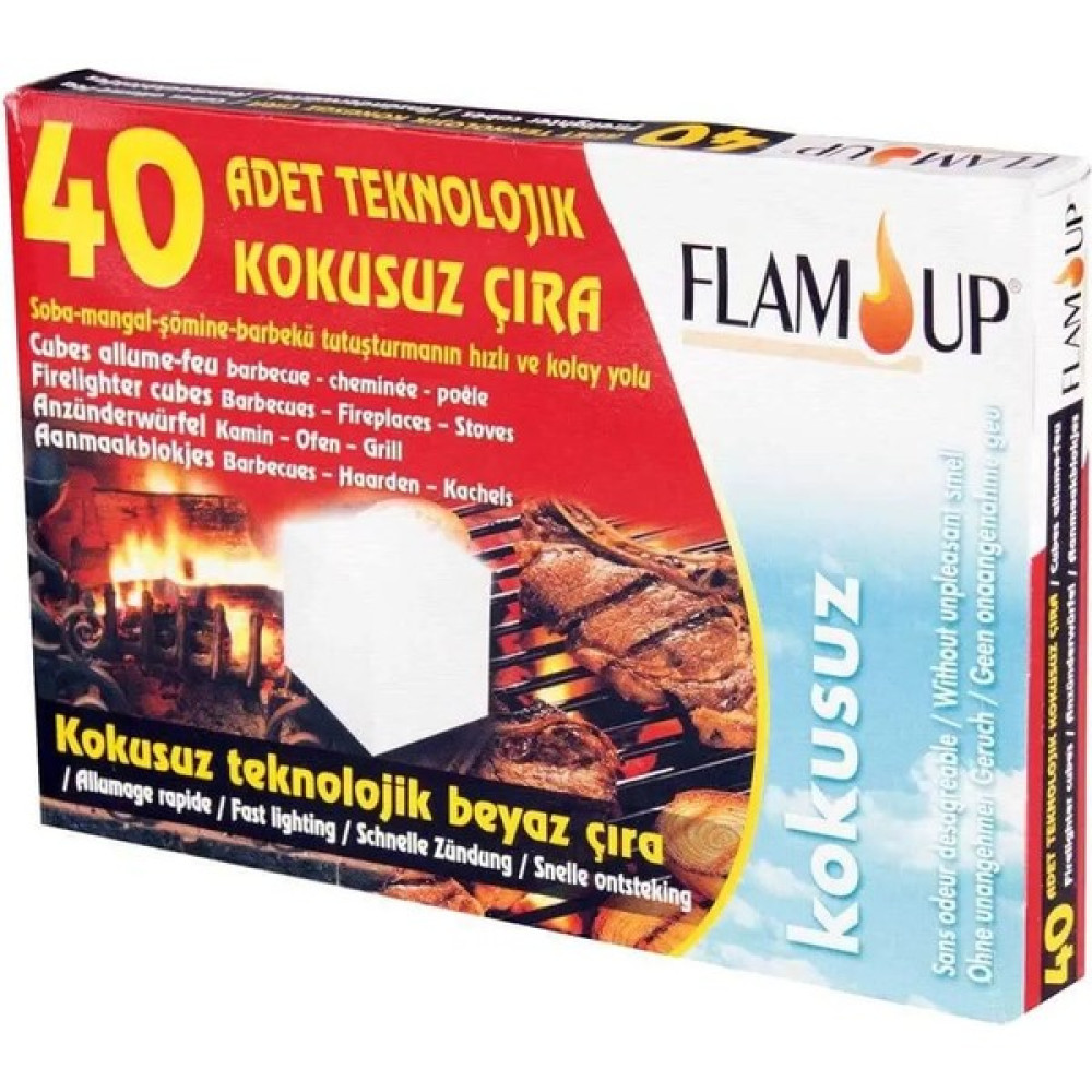 Flam Up Teknolojık Beyaz Çıra 40'lı Mangal & Barbekü Malzemeleri Fiyatı