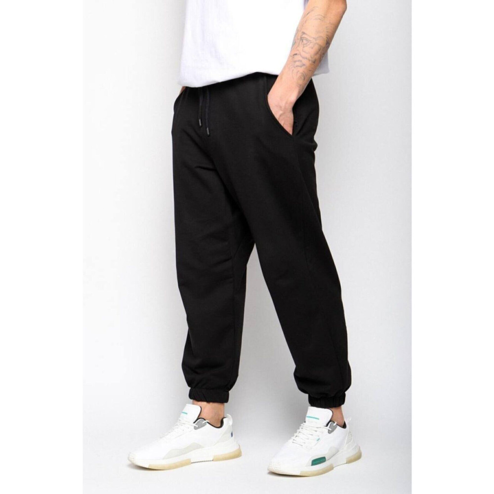 Flame Store Erkek Oversize Basic Eşofman Altı Siyah S/M Beden Kadın Eşofman Fiyatı