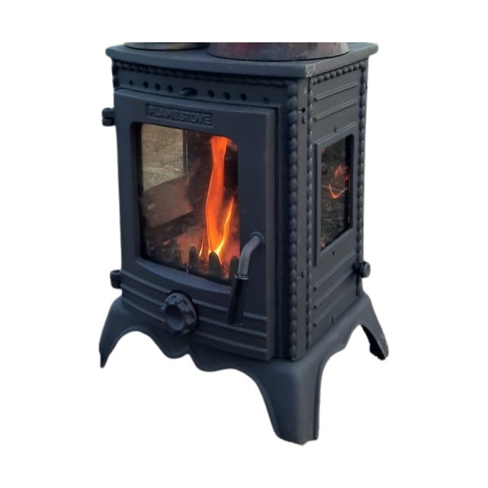 Flame Stove FS-052 Minör Lüx3 Camlı Pik Döküm Sömine Soba Bahçe Mobilyası Fiyatı